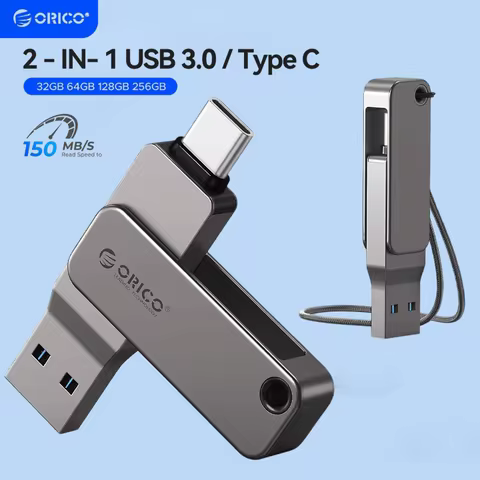 ORICO Dual Slim USB Flash Drive USB-C & USB-A Pendrive 32GB 64GB 128GB 256G High Speed For Mobile La