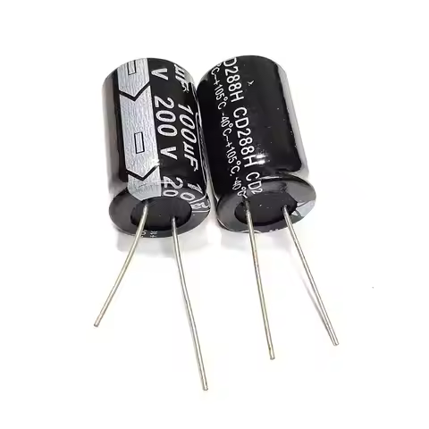 5pcs 100uF 200V 100MFD 200Volt Aluminum Electrolytic Capacitor 16*25mm Radial 100mf200v 100uf200v 20