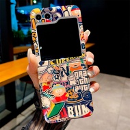 เคสแบบฝาพับสำหรับ Samsung Galaxy Z Flip 5 Z Flip5 IMD Blu-Ray Graffiti สัตว์ประหลาดอินเทรนด์สร้างสรรค์ส่วนบุคคลพับเคสโทรศัพท์