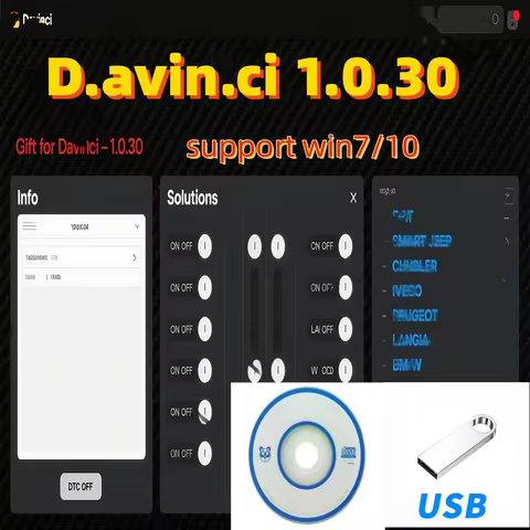 2026 Davinci 1.0.30 Software Support Win 7/10 D.avinci 1.0.28 Work on K.ESS/K.TAG Repair Software Ac