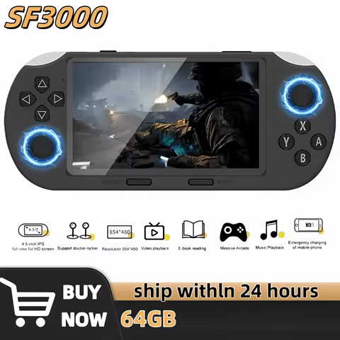 SF3000 Retro Handheld Video Game Console 4.5 Inch IPS Screen 3000mAh Portable Linux System Pocket Pl