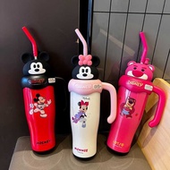 800Ml 2 3 Cute Lotso Strawberry Bear Thermos Cup Minnie Straw Kettle Portable Vacuum Insulation Cu
