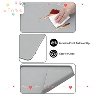 WINTE Silicone Coffee Mat, Raised Edges Waterproof Coffee Bar Mat, Durable Light Gray 15.75x19.69 In