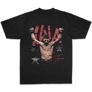 New Ilia Topuria UFC Printed T Shirt MMA Cotton Black Short Sleeve Fightwear Mens Combat Sports Merc