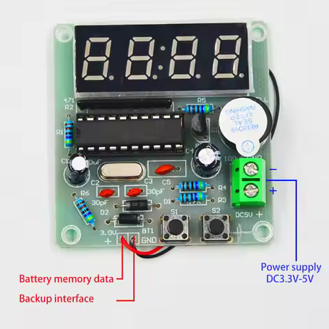 AT89C2051 Digital 4 Bits Electronic Clock Electronic Production Suite DIY Kit Learing Kit for Arduin