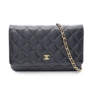 【二手】香奈兒 (Chanel) CHANEL 單肩包 Matelasse AP0250 黑色魚子醬紋小牛皮（粒面小牛皮）Matelasse 鏈條錢包 女士二手 A