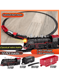 多款火車模型的電動鐵路軌道火車套裝：蒸汽機車、子彈列車、老式火車,兒童模擬玩具