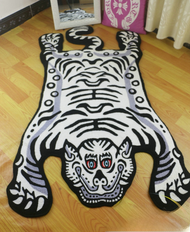 Creative Tiger Skin พรมพรมสัตว์สําหรับตกแต่งบ้านล้างทําความสะอาดได้แห้งเหมาะสําหรับห้องนั่งเล่นห้องน