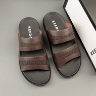 Dép quai ngang da bò thật KEEDO TN-9021-9