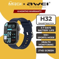 Awei H32 Men's and Women's Multifunctional Sports Smart Watch 2 inch Screen Smartwatche Waterproof Bracelet watch
