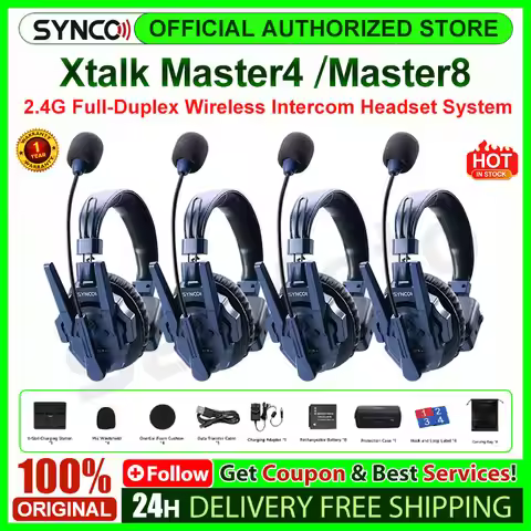 Synco Xtalk Master Series Digital 2.4G Full Duplex Wireless Microphone Headset Ultra Low 45ms Laterc