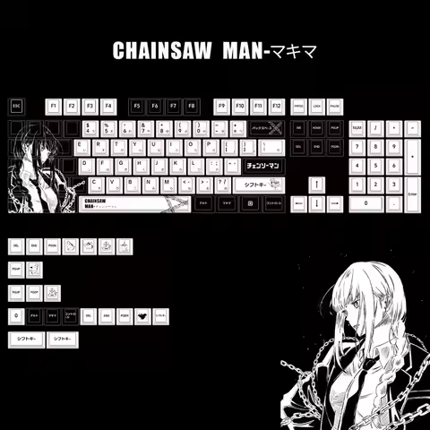 Makima Anime Keycaps Chainsaw Man Theme 127 Keys PBT Keycap Chreey Keycaps Japan Key Cap Mechanical 