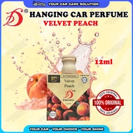 🌸 DWANGI Fresheners Velvet Peach Car Home Perfume Hanging Packaging Kotak Pewangi Kereta 12ml Origin