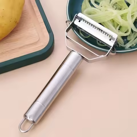 Kitchen Vegetable Peeler Stainless Steel Double-Head Melon Planer Multifunction Fruit Veggie Peeler 