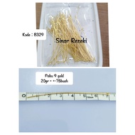 20gr = +-78 pieces!! 7cm! 9 gold silver nails, 9 beads,/meronce beads, diy craft,/eyepin 9, nine nai