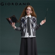 GIORDANO WOMEN Harry Potter embroidery argyle cardigan 18355235