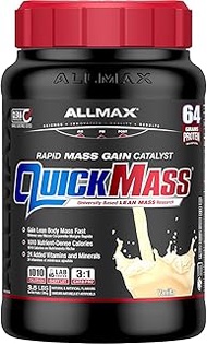 ALLMAX QUICKMASS, Vanilla - 3.5 lb - Rapid Mass Gain Catalyst - Up to 64 Grams of Protein Per Servin