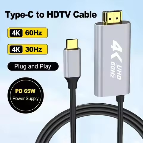 4K HD USB-C to HDMI-Compatible Converter Connector with 65W PD Power Supply Port Support 4K 60Hz/4K 