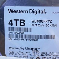 含稅價 保固5年WD 金標 企業級 3.5吋 4TB SATA3 256M 7.2K WD4003FRYZ 小江~柑仔店