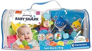 Clementoni 17428, Soft Clemmy Baby Shark Soft Blocks Bag for Babies and Toddlers, Ages 10 Months Plus