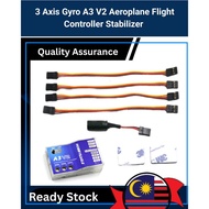 Ready stock 3 Axis Gyro A3 V2 Aeroplane Flight Controller Stabilizer for RC Airplane Fixed-wing Copt