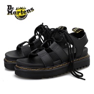 Ready Stock Daigou Dr. Martens Sandals Dr. Martens Nartilla Hydro Women's Lightweight Thick-Soled Roman Sandals Sports Sandals Lace-Up Shoelaces Thick-Soled Sandal
