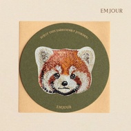 EMJOUR Embroidery Sticker Card-Red Panda | Little Animal Souvenir Gift Card Bag Decoration Phone Cas