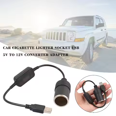 1Pcs 5V 2A USB DC To 12V 60W Car Cigarette-Lighter Socket Female Power Converter Adapter Cable For E