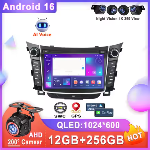 Auto Radio Android 16 Car 7inch For Hyundai I30 Elantra GT 2012 - 2017 Multimedia Player Touch Scree