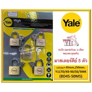 Real Brass Padlock YALE Yel Master Key System Size 45 Mm./50 5 Units Model Y117D/45-50/SS/5MK (BD45-