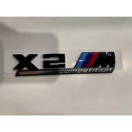 BMW X2 M Competition Emblem Logo Wording Metal Gloss Black | BMW X2M Competition Emblem Logo