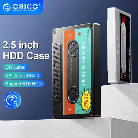 ORICO HD Hard Drive Case SSD Box Cassette Tape Transparent Design for 2.5'' SSD HDD SATA Hard Disk E