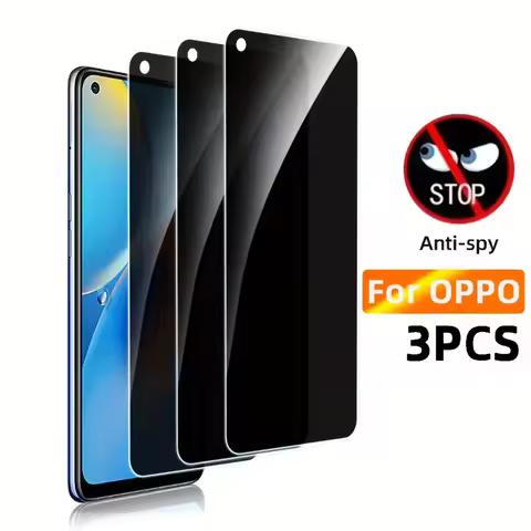 3pcs Anti-peep Tempered Glass Screen Protector for OPPO A53s A54 A72 A74 A74 5G A78 4G A94 5G A80 5G