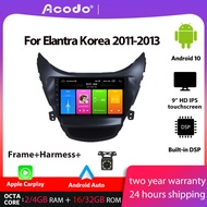 Acodo For Hyundai Elantra Korea 2011-2013 Android 10.0 Car Radio Multimedia Player 8+128G F Navigation GPS 2 din