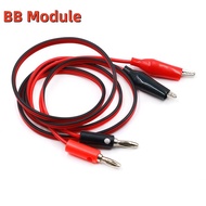 4MM Dual Alligator Clip to Banana Connector Oscilloscope Test Probe Cable 1M 3FT Red Black