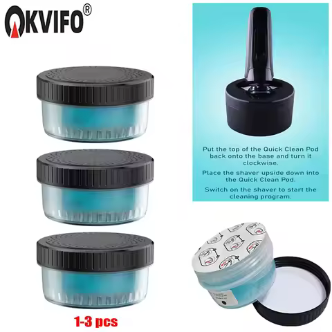 KVIFO 1-3PCS Quick Clean Pod Replacement Cartridge Compatible with Philips Norelco Quick Clean pods 