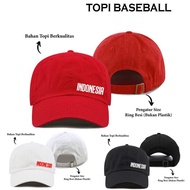 MERAH Baseball Hat Indonesian Hat Men's and Women's Distro Hat Red and White Hat