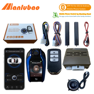 Manlubao Bluetooth Mobile APP【Android &amp; IOS Mobile System】 Car Liquid LCD Key Remote Keyless Entry Push Start Button System Engine Start Stop Compatible For All 12V Cars【Honda Mitsubishi Toyota Hyundai Nissan SuzukiEtc. 】
