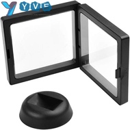 YVE 10 pcs Storage Display Box, Black with Base Transparent Film Display Box, Beautiful Square Black Square Display Box Home