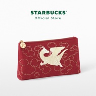 Starbucks Dragon And Keeper Red Pouch กระเป๋าผ้าอเนกประสงค์สตาร์บัคส์ สีแดงสดใส ลายมังกรน่ารัก