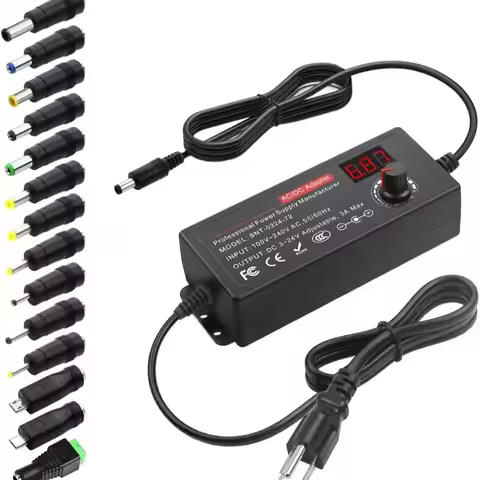 72W Power Supply Adjustable DC 3V ~ 24V Variable Universal Switching AC/DC Adapter 100V-240V AC to D