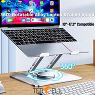 INOVAGEN Aluminum Rotatable Laptop Stand,Tablet Holder,360° Rotation,Adjustable Foldable,Desk Stand Holder For Tablet/Laptop from 9.6''-17.3'' Ergonomic Desktop Stand