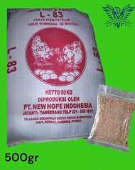 Repack 500GR Pakan L-83 Makanan AYAM PETELUR L 83 Umur 19 Minggu - 50 Minggu L 83 NEW HOPE