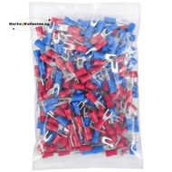 200pcs 16-14 AWG Red Blue Wire Connector Insulated Fork Terminal #4