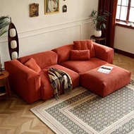 Large Sofa Lazy Fabric Modular Corduroy Living Room Vintage Nordic French Style Tofu Block Straight 