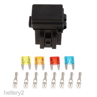 [HelleryabMY] Automotive RV Boat Fuse Relay Holder 4-Slot 1 Relay 4 Fuses