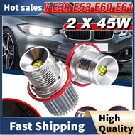 2Pcs 45W White Led Car Angel Eyes LED Marker  Ring Light Bulb Headlight Bulb for - E39 E53 E60 E61