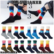 MAGICIANXB Men's Socks Fashion Funny Colorful Argyle Filled Optic