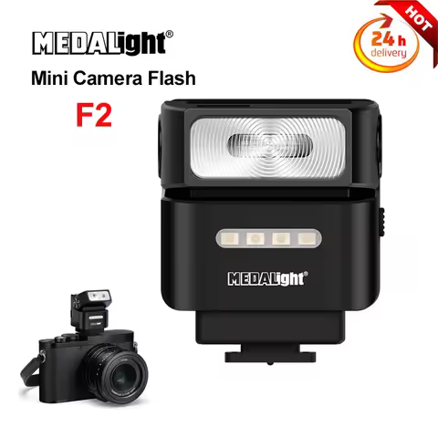 Medalight F2 Mini Rechargeable Camera Flash Light Speedlite for Fuji/Sony/Nikon/Canon/Leica Digital 