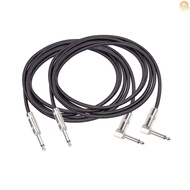 Fast Ship 2pcs 3.0-meter 9.8ft Guitar Cable Right Angle 1/4 Inch TS Mono Double Shielded 22AWG Oxyge